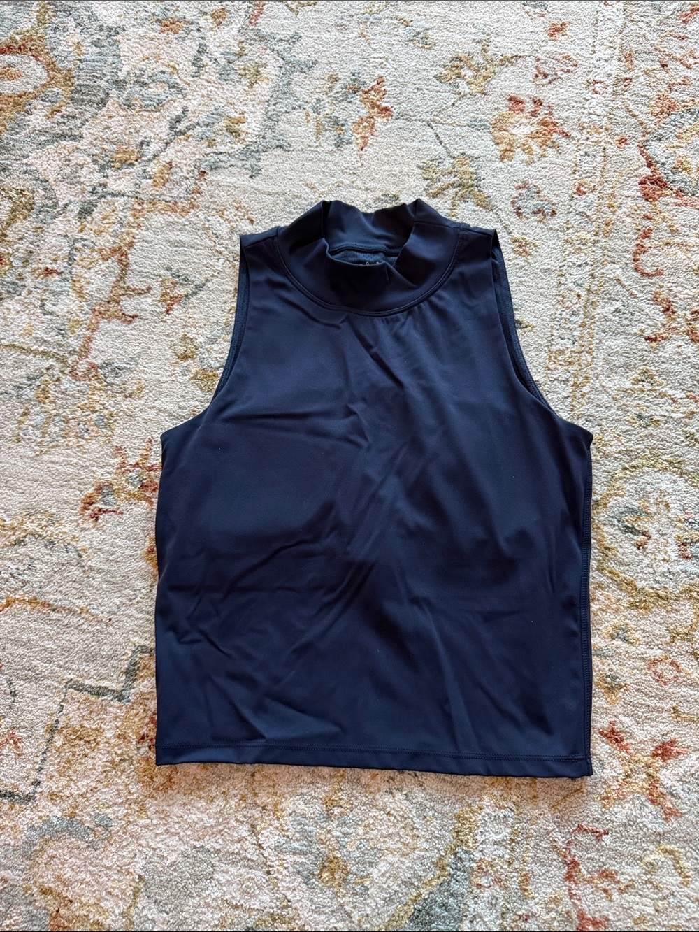 Athletic Golf/Tennis Sleeveless Mock Neck Tank Top - Navy